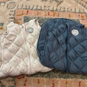 Kids Quilted Sleeping Bag Set - Blue and White